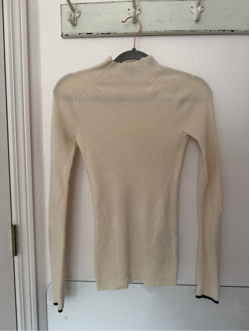 rag & bone Cream Mock Neck Slim 100% Cashmere Sweater - Size S